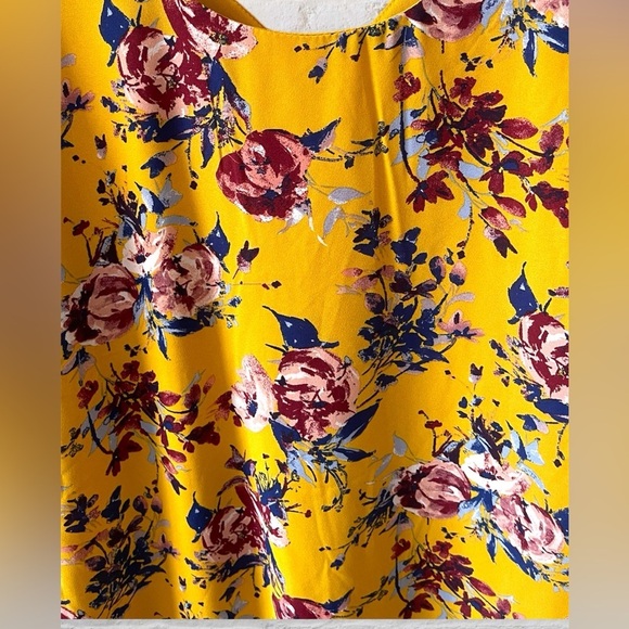 Speechless Mustard Yellow Floral Long Lace Bell Sleeve A-Line Shift Dress Size L - Picture 8 of 8